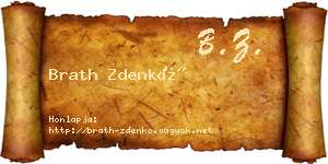 Brath Zdenkó névjegykártya
